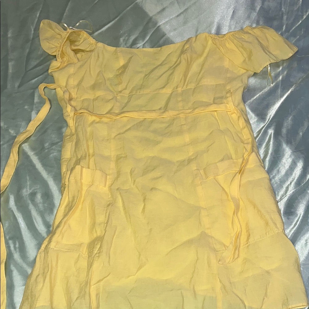 Zara Yellow Top with Elastic Detail